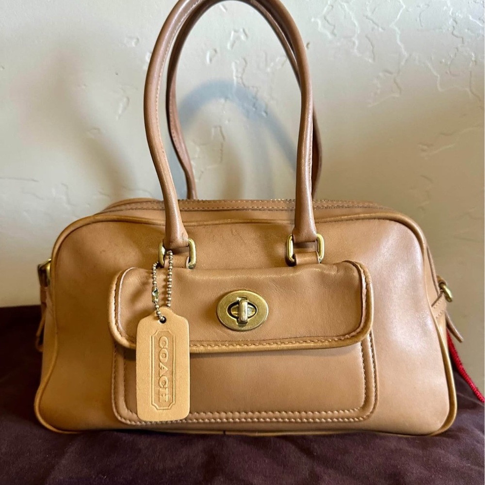 Coach Tan Leather Satchel Bag